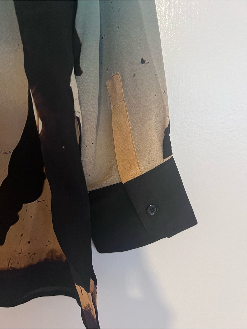 Akris Women Shirt Sz 8 Silk Crepe Tunic Hidden Zip Equestrian Horse Rider Print - Picture 12 of 16